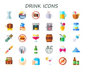 Modern Simple Set of drink Vector flat Icons