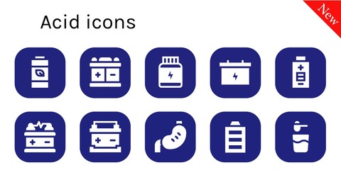 Modern Simple Set of acid Vector filled Icons