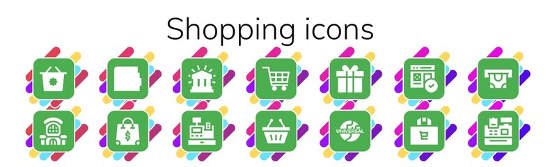 shopping icon set