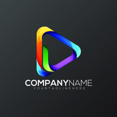 Vector illustration for a full-color play logo perfect for a company