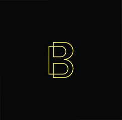 Outstanding professional elegant trendy awesome artistic black and gold color B BB initial based Alphabet icon logo.