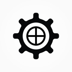 ship steering wheel vector icon