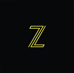 Outstanding professional elegant trendy awesome artistic black and gold color Z ZZ initial based Alphabet icon logo.