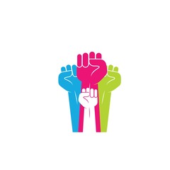 Hand up clenched vector icon illustration design