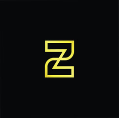 Outstanding professional elegant trendy awesome artistic black and gold color Z ZZ initial based Alphabet icon logo.