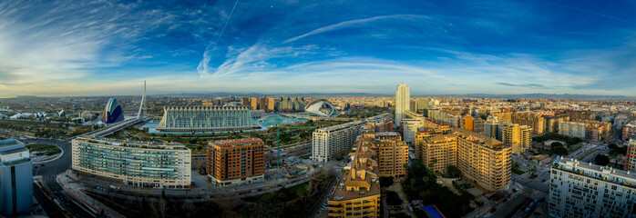 Valencia early panorama in Spain