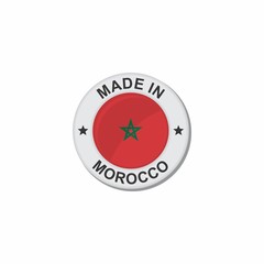 Circle National flag (Made in) - Morocco