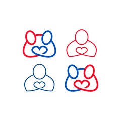 people logo holding heart design