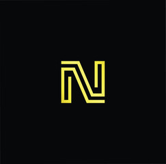Outstanding professional elegant trendy awesome artistic black and gold color N NN initial based Alphabet icon logo.