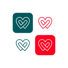   heart logo love symbol design hugging 