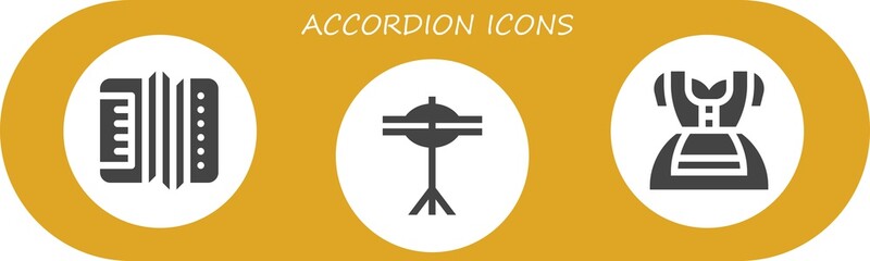 Modern Simple Set of accordion Vector filled Icons