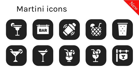 martini icon set