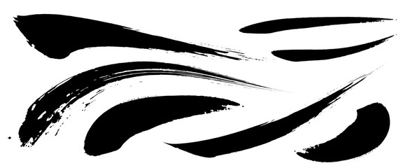 マスターアナログタッチ素材：筆の質感　墨　インク　筆模様　波模様	