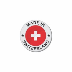 Circle National flag Made in - Switzerland