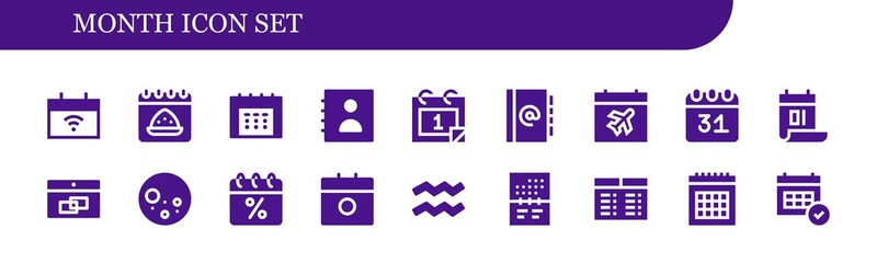 month icon set