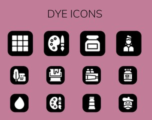 Modern Simple Set of dye Vector filled Icons