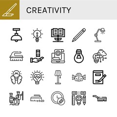 creativity simple icons set
