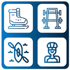 athlete simple icons set