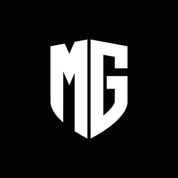MG logo monogram with shield shape design template