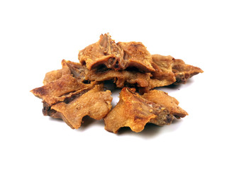 Thai style grilled duck ass, isolated on a white background.