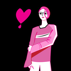 Lovely portrait vector of a girl in love