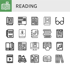 reading icon set