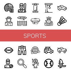 sports simple icons set