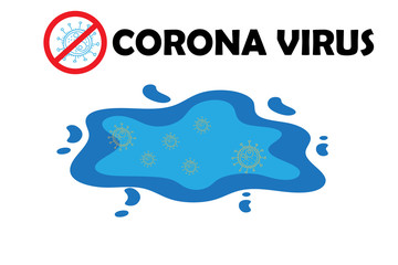 Vector illustration corona virus infection. 2019-nvoc virus.corona virus microbe. corona virus danger, corona cell. disense outbreak