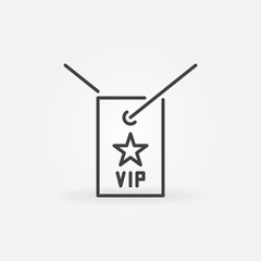 VIP neck card vector outline icon or sign in thin line style