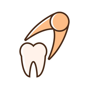 Color icon pulling tooth