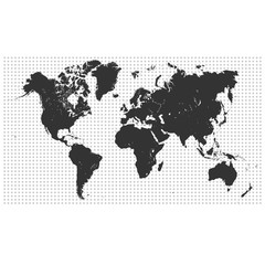 world map vector on white background. Realistic world map. isolated world map. editable vector. background,white and black,