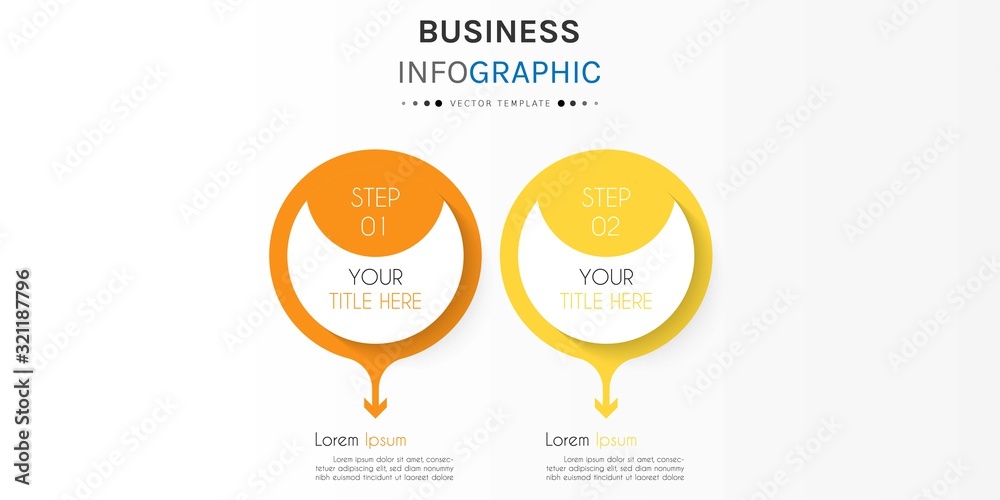 Wall mural Business infographic element with 2 options, steps, number vector template design