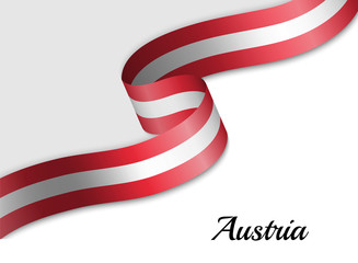 Fototapeta na wymiar waving ribbon flag Austria