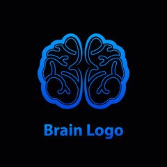 Digital brain logo design template. smart brain. Isolated, sign.