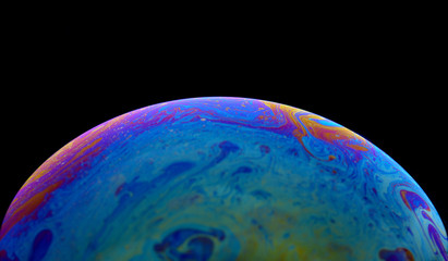 Curve of rainbow colors created by soap,wall art, colors mixsigne from oil makes can use background,Fancy Dream Cloud of oil mixed.