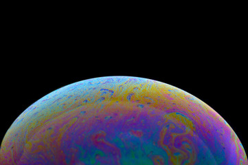 Curve of rainbow colors created by soap,wall art, colors mixsigne from oil makes can use background,Fancy Dream Cloud of oil mixed.