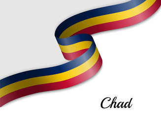 waving ribbon flag Chad
