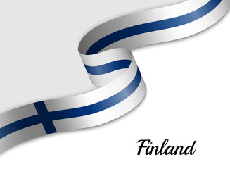 Obraz premium waving ribbon flag Finland
