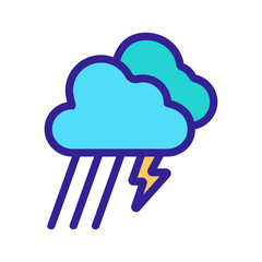 Lightning Storm Hurricane Icon Vector. Thin line sign. Isolated contour symbol illustration