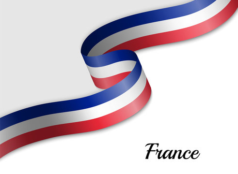 waving ribbon flag France