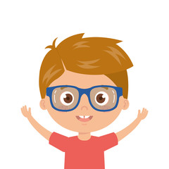 boy smiling on white background vector illustration design