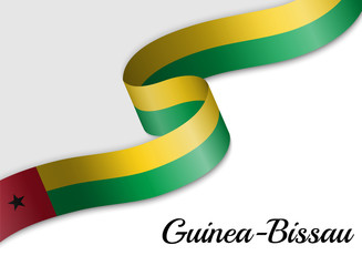 waving ribbon flag Guinea-Bissau