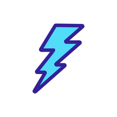 Lightning Storm Hurricane Icon Vector. Thin line sign. Isolated contour symbol illustration