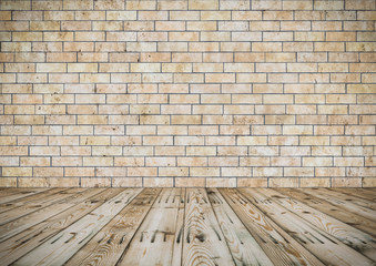 room with brick wall