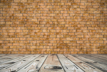 room with brick wall