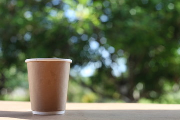 recycle mug on nature background