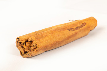Close up of Ceylon Cinnamon sticks - isolated on White background 