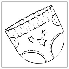 Vector diaper flat icon. Single high quality outline symbol of napkin for web design or mobile app.