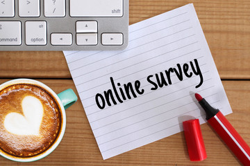 online survey word concept