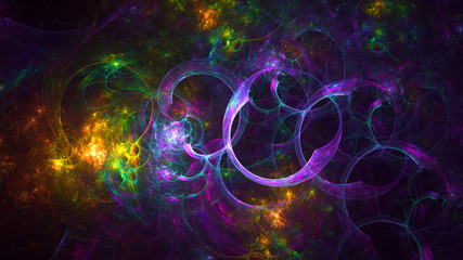 Fractal 3D rendering abstract and shiny background